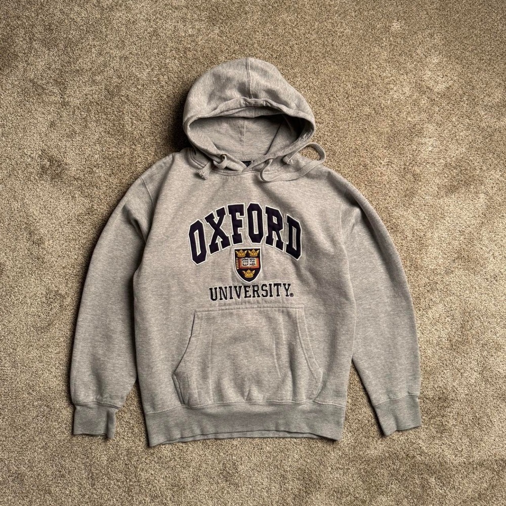 HEATHER GREY OXFORD UNIVERSITY PULLOVER HOODIE